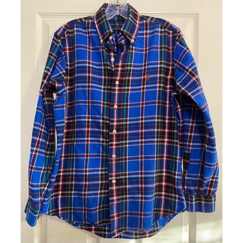 POLO Ralph Lauren Mens S Performance Flannel Shirt Plaid Classic Fit Multi Color